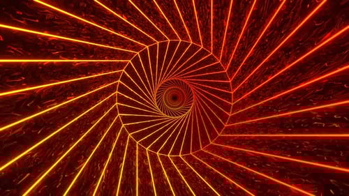 Red And Orange Spiral Neon Abstract Background VJ Loop l 4K