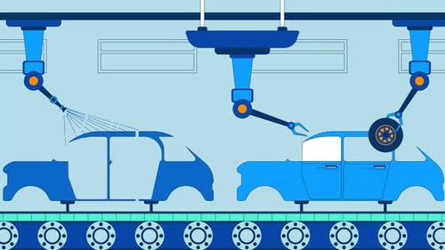 Zeichentrickanimation für Automobilfertigungslinien