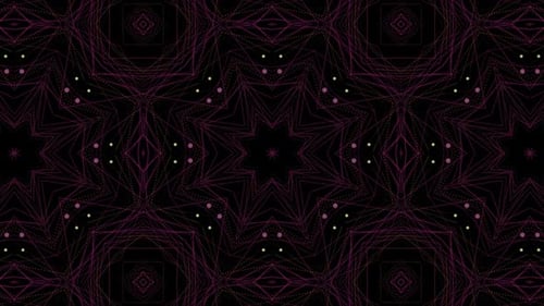 Animated Symmetrical Abstract Geometric Lines and Dots Pattern