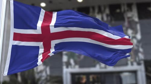 Waving Flag of Iceland for National Identity Projects