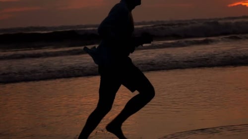 Sunset Run by the Sea
