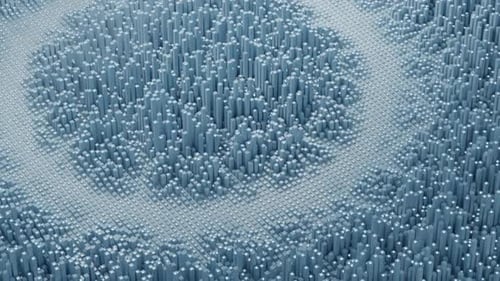 3d blue digital animated columns