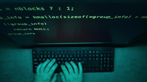 Man Work with Chat AI Online Connecting with AI and Using a Chat Bot IT Engineer Software Developer