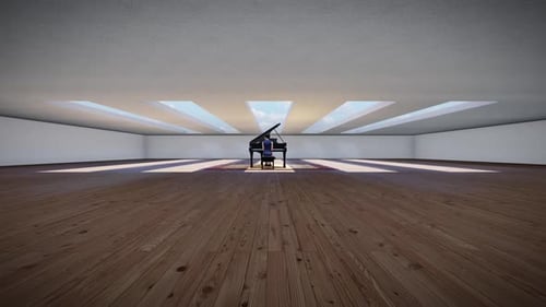 Cinematic Empty Piano Hall