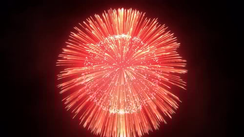 Deslumbrante espectáculo de fuegos artificiales que ilumina el cielo nocturno Animación abstracta y realista de fuegos artificiales.