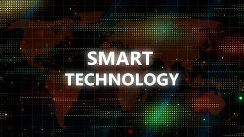 Smart technology text Animation with digital technology background