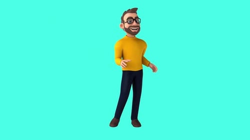 Fun 3D cartoon casual character talking (with alpha channel)
