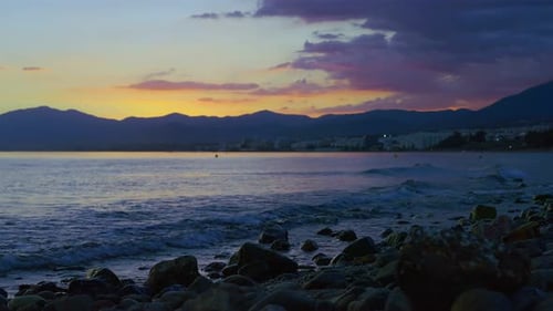 Pretty sunset near Marbella, south of Spain