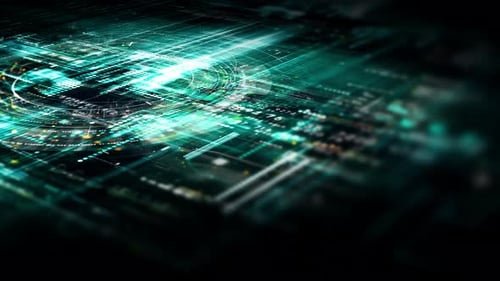 Futuristic Digital Data Grid Loop Background Animation