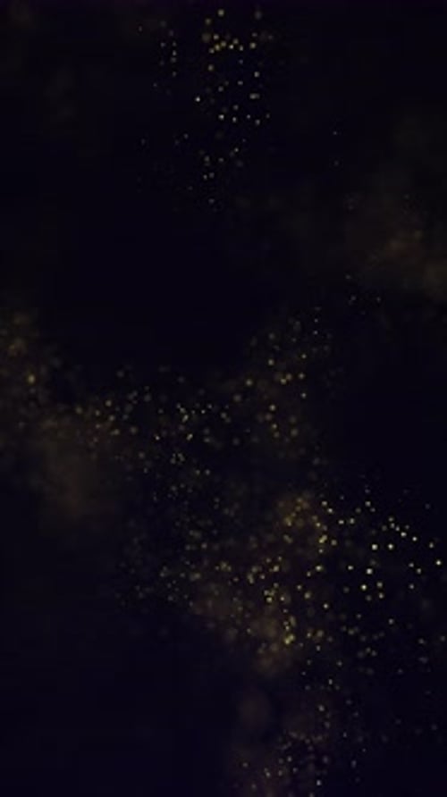 Abstract Golden Particles Floating and Flowing Background