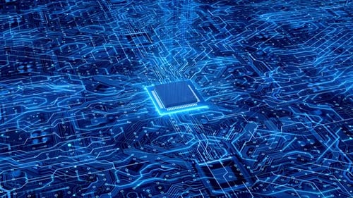 Detailed Circuit Diagram of an Artificial Intelligence Data Chip