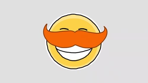 Emoji-Animation mit Schnurrbart