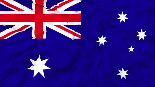 Seamless Looping Animation of Waving Australian Flag