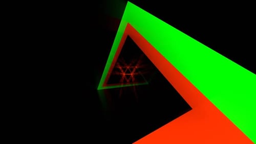 Green And Orange Triangular Spiral Line Background Vj Loop In HD