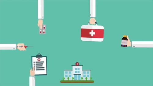 Flat Design Hospital and Medical Tools Animation
