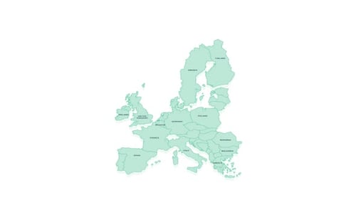 Animated Geographic Infographic Element Map of EU Countries