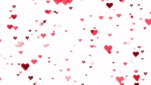 Romantic Red Hearts Floating Animation Background