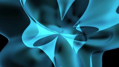 Bright blue color smoky liquid motion background. Abstract 3d wave animation.