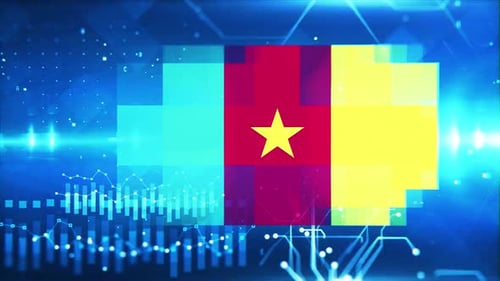 Futuristic Flag Reveal with Corporate Data Technology Background