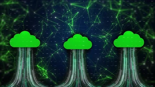 Futuristic Cloud Computing Data Network Animation Background