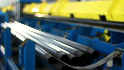Production Of Pipes At The Plant/Production Process Of Steel Pipes At Factory/Production Process ...