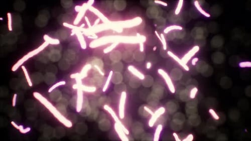Abstract Glowing Bacteria Cell Growth Microscopic Background