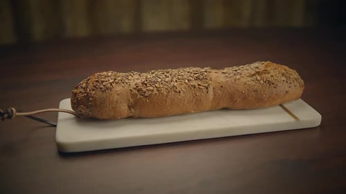 Close Up of a Loaf of Seeded Bread