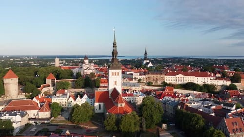 Aerial View of Tallinn Old Town, Estonia