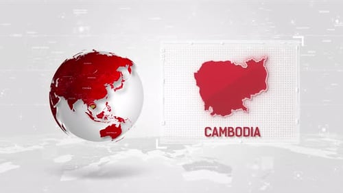Digital World Map Country Highlight and Reveal Animation
