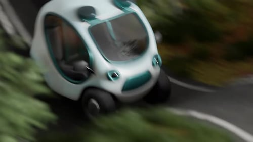 Seamless 3D Loop of Stylized Cartoon Cars Driving on Abstract Roads