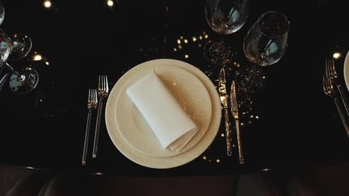 Elegant table setting in restaurant