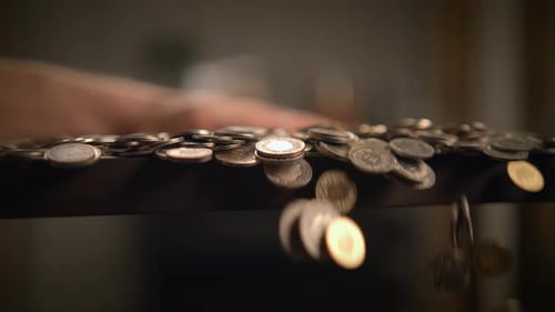 Coins Falling in Slow Motion