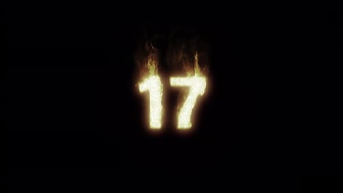 Fiery Burning Number 17 Reveal Animation