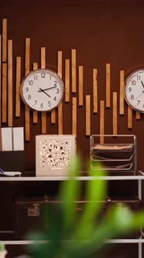 Vertical Video Empty Front Desk and Lobby at Luxurious Vacation Resort