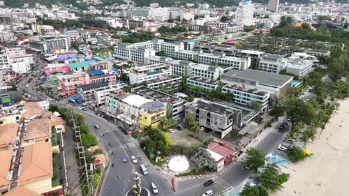 Aerial View of Phuket Town and Beachfront