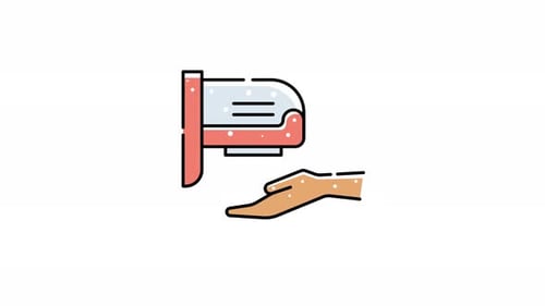 Animated Hand Dryer with Drying Hand Icon
