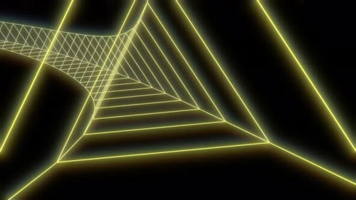 Neon Tunnel Triangle Able to Loop Endless