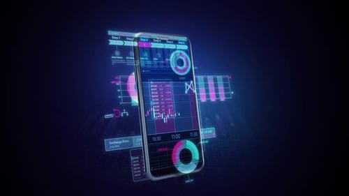 Stock Infographics Featuring Phone and Animated Visuals