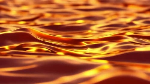 Abstract Golden Fluid Waves Seamless Loop