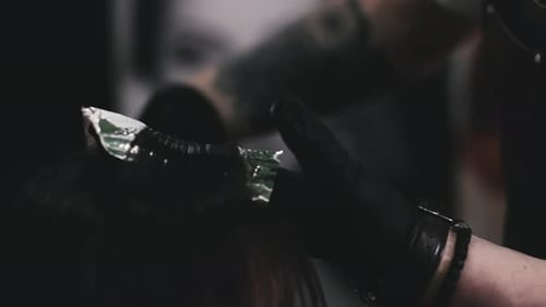 Applying Hair Dye at the Salon