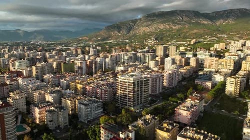 Aerial View City Panorama of Alanya Turkey