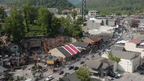 Vista aérea de Gatlinburn, Tennessee, Estados Unidos.