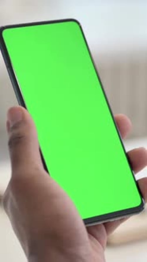 Using Smartphone with Chroma Key Screen at Work, Vertical Video