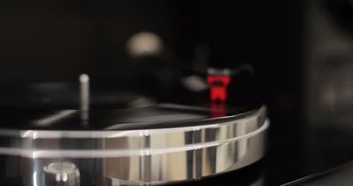 Vinyl Record Spinning on a Turntable