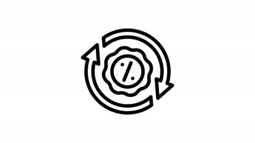 Business Process Animated Icon: Percentage Cycle with Arrows