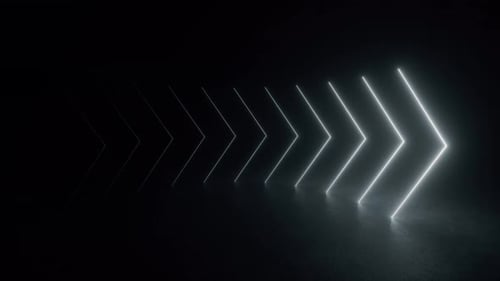 Dark Room With Row of Arrows