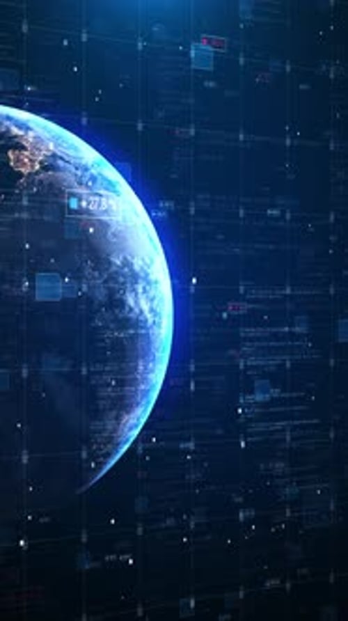 Futuristischer Technologie-Kugel in Hologramm-Drahtgitterelementen. Weltraumtechnologischer Hintergrund Dark Technol