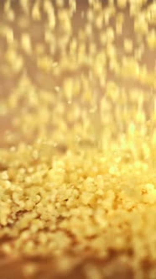 Wheat Groats Fall on the Table Filmed on a Highspeed Camera at 1000 Fps