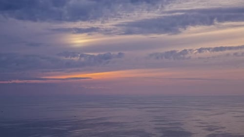 Majestic Aerial View of Ocean at Sunrise or Sunset
