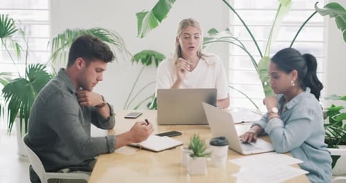 4k video footage of a group of businesspeople having a meeting in an office
